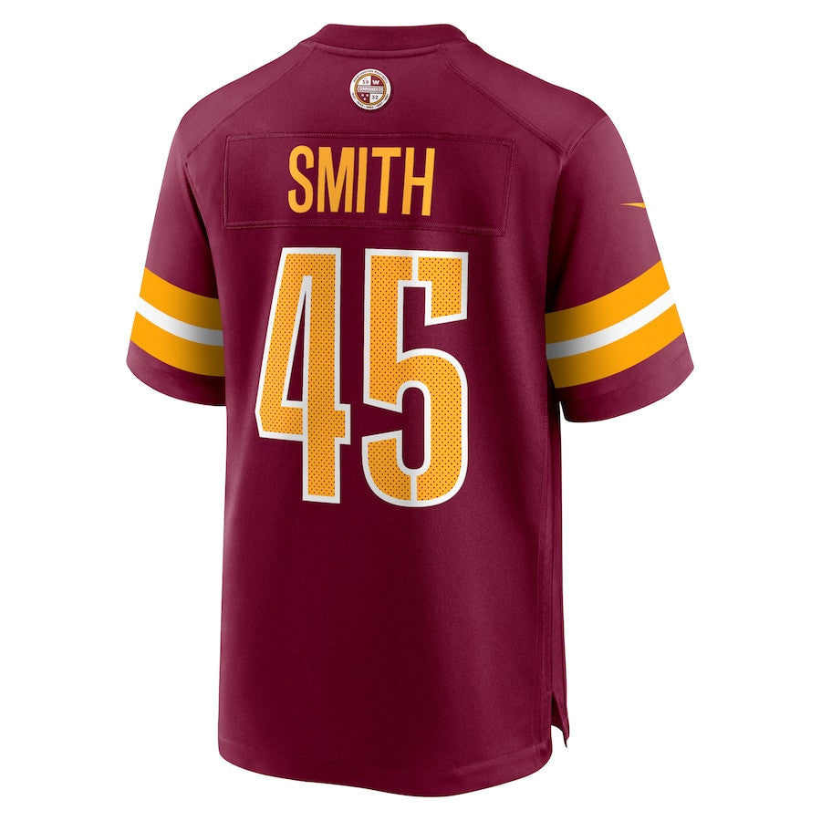 Kaden Smith 45 Washington Commanders Team Game Men Jersey - Burgundy