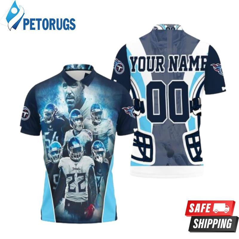 Tennessee Titans Team Afc South Champions Super Bowl 2021 Custom Name & Number Printed Polo Shirt