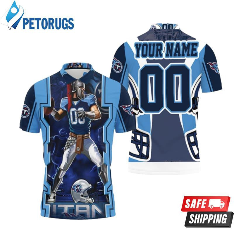 Stephen Gostkowski 03 Tennessee Titans 2021 Super Bowl Afc South Division Champions Custom Name & Number Printed Polo Shirt
