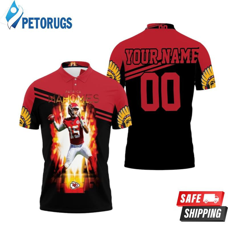 Patrick Mahomes 15 Kansas City Chiefs Best Player Super Bowl 2020 Championship Custom Name & Number Printed Polo Shirt