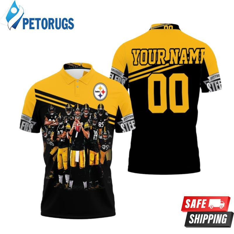 Pittsburgh Steelers Great Players Team Metal Steelers 2020 Season Custom Name & Number Printed Polo Shirt
