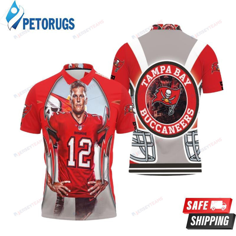 Tom Brady 12 Tampa Bay Buccaneers Super Bowl Champions Printed Polo Shirt