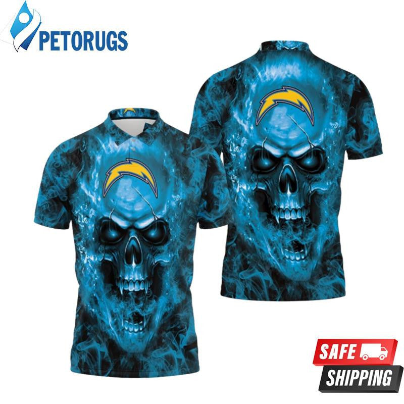 Los Angeles Chargers Skull Printed Polo Shirt