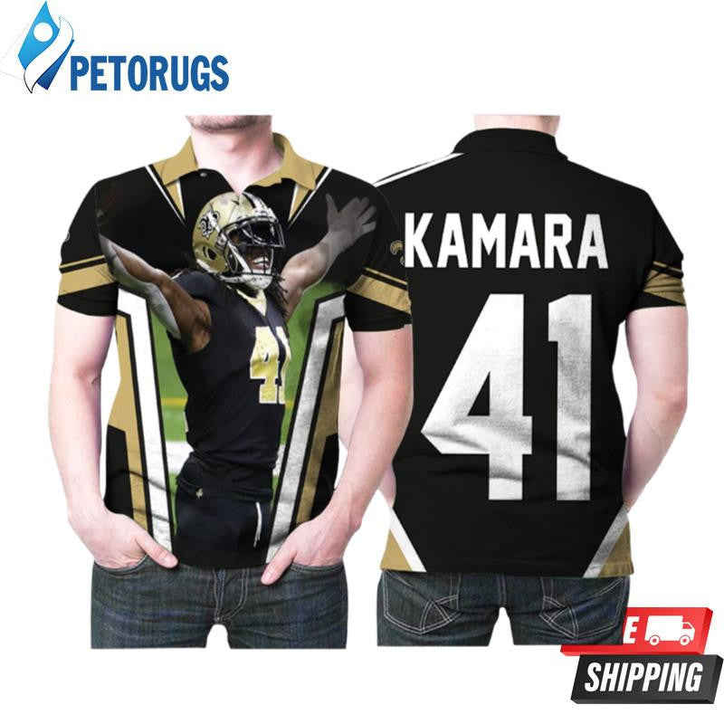 Alvin Kamara 41 New Orleans Saints Legend Player American Football Team Printed Polo Shirt