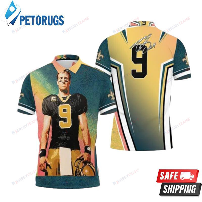 Drew Brees 9 New Orleans Saints Oil Painting Printed Polo Shirt