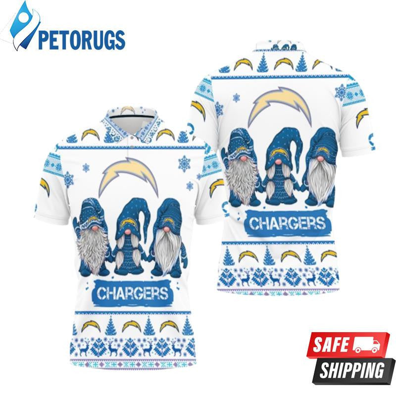 Christmas Gnomes Los Angeles Chargers Ugly Sweat Printed Polo Shirt