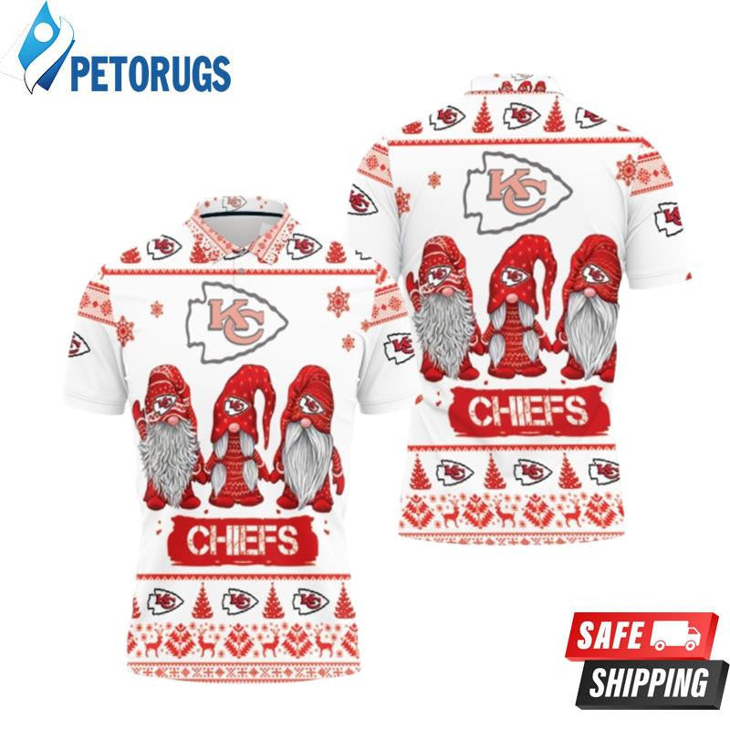 Christmas Gnomes Kansas City Chiefs Ugly Sweat Printed Polo Shirt