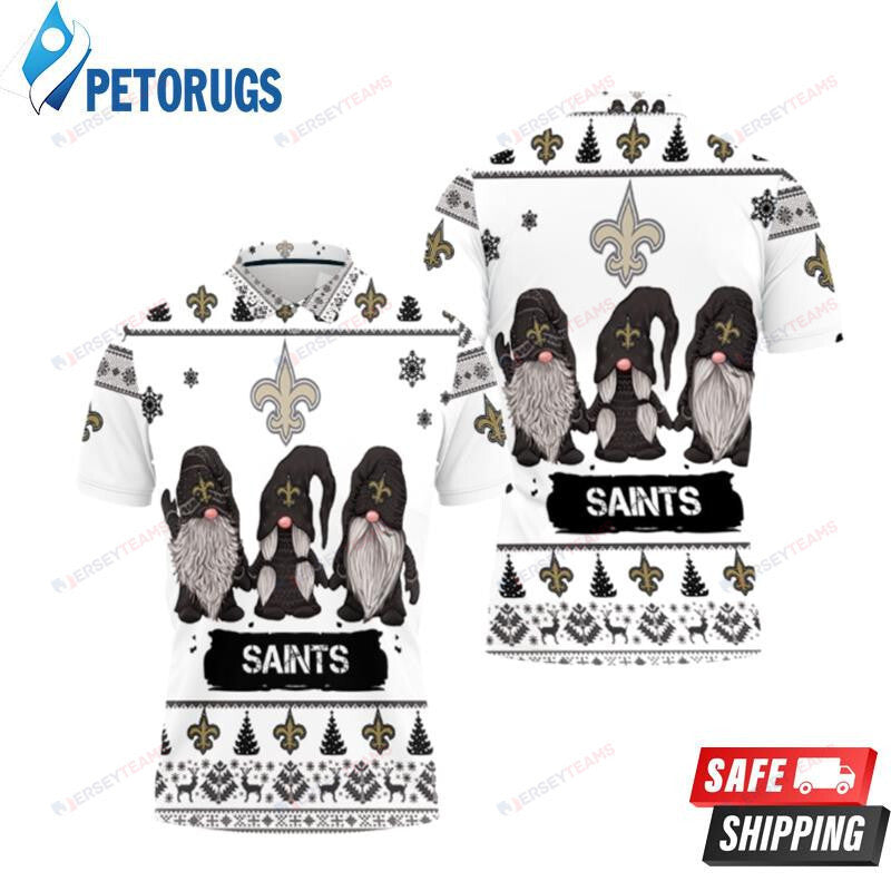 Christmas Gnomes New Orleans Saints Ugly Sweat Printed Polo Shirt