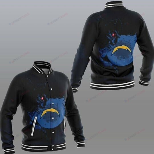 Los Angeles Chargers Gold Blue Skull - AOP Varsity Jacket - All-Over-Printed Jacket