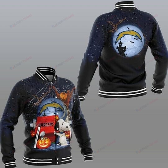 Los Angeles Chargers Snoopy Halloween - AOP Varsity Jacket - All-Over-Printed Jacket