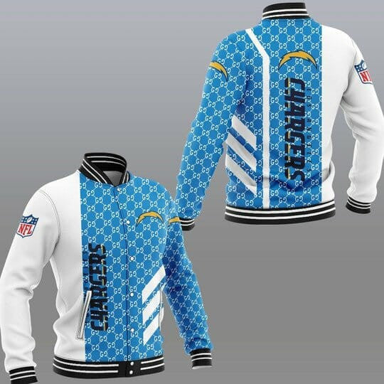 Los Angeles Chargers Powder Blue White - AOP Varsity Jacket - All-Over-Printed Jacket