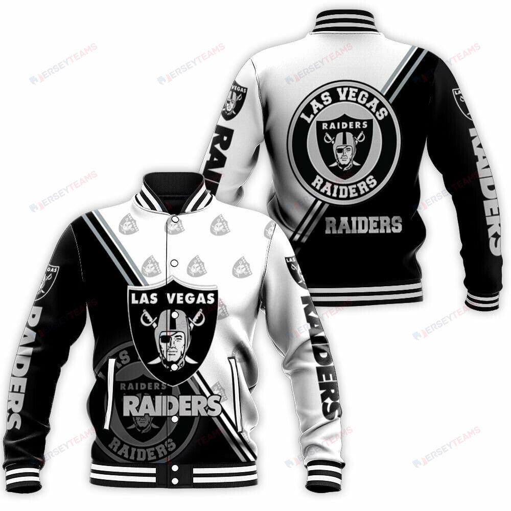 Las Vegas Raiders Black White - AOP Varsity Jacket - All-Over-Printed Jacket