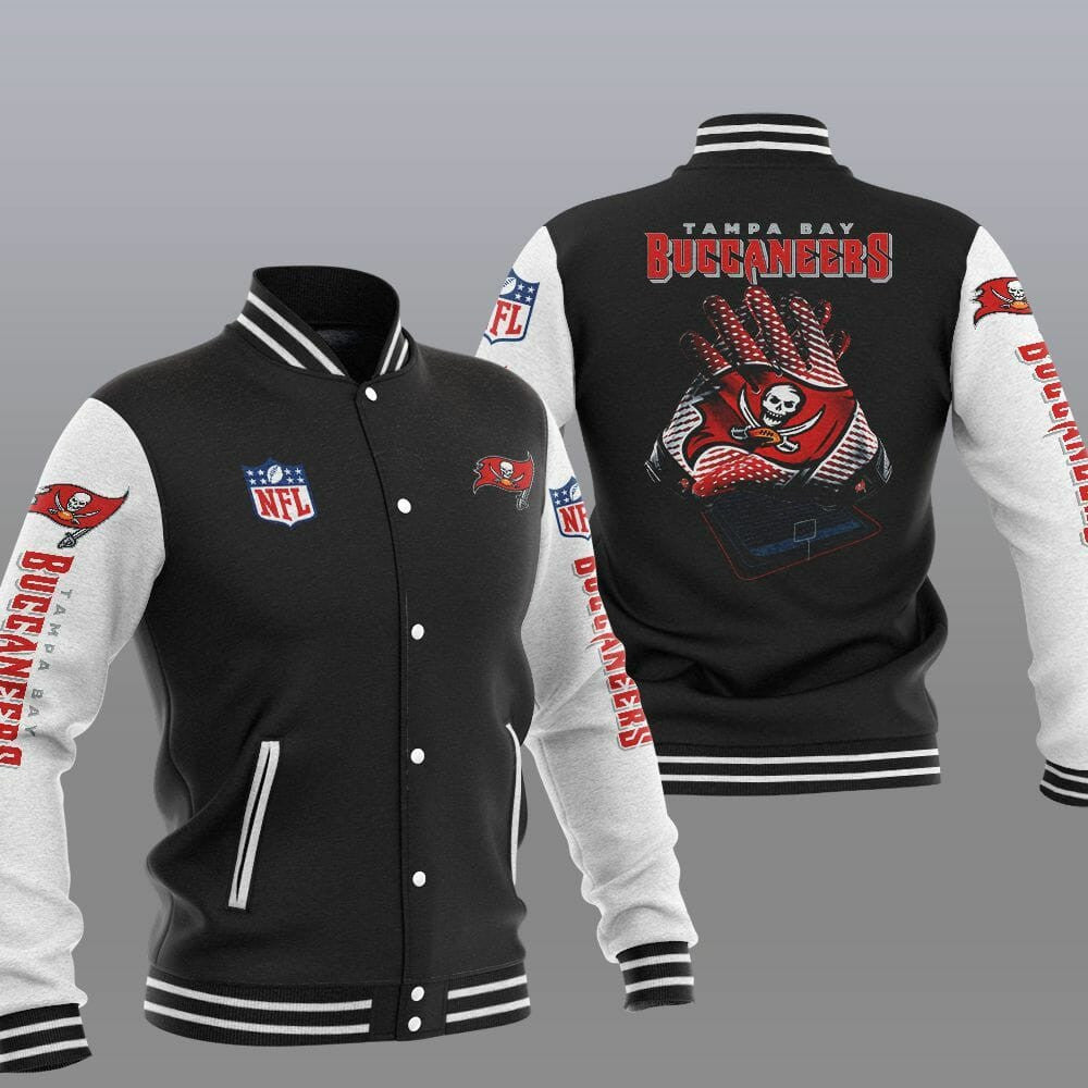 Tampa Bay Buccaneers Black White - AOP Varsity Jacket - All-Over-Printed Jacket