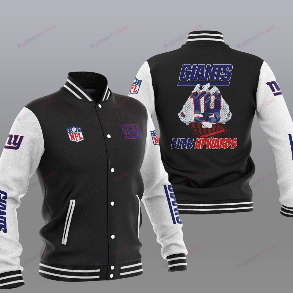 New York Giants Black Ever Upwards - AOP Varsity Jacket - All-Over-Printed Jacket