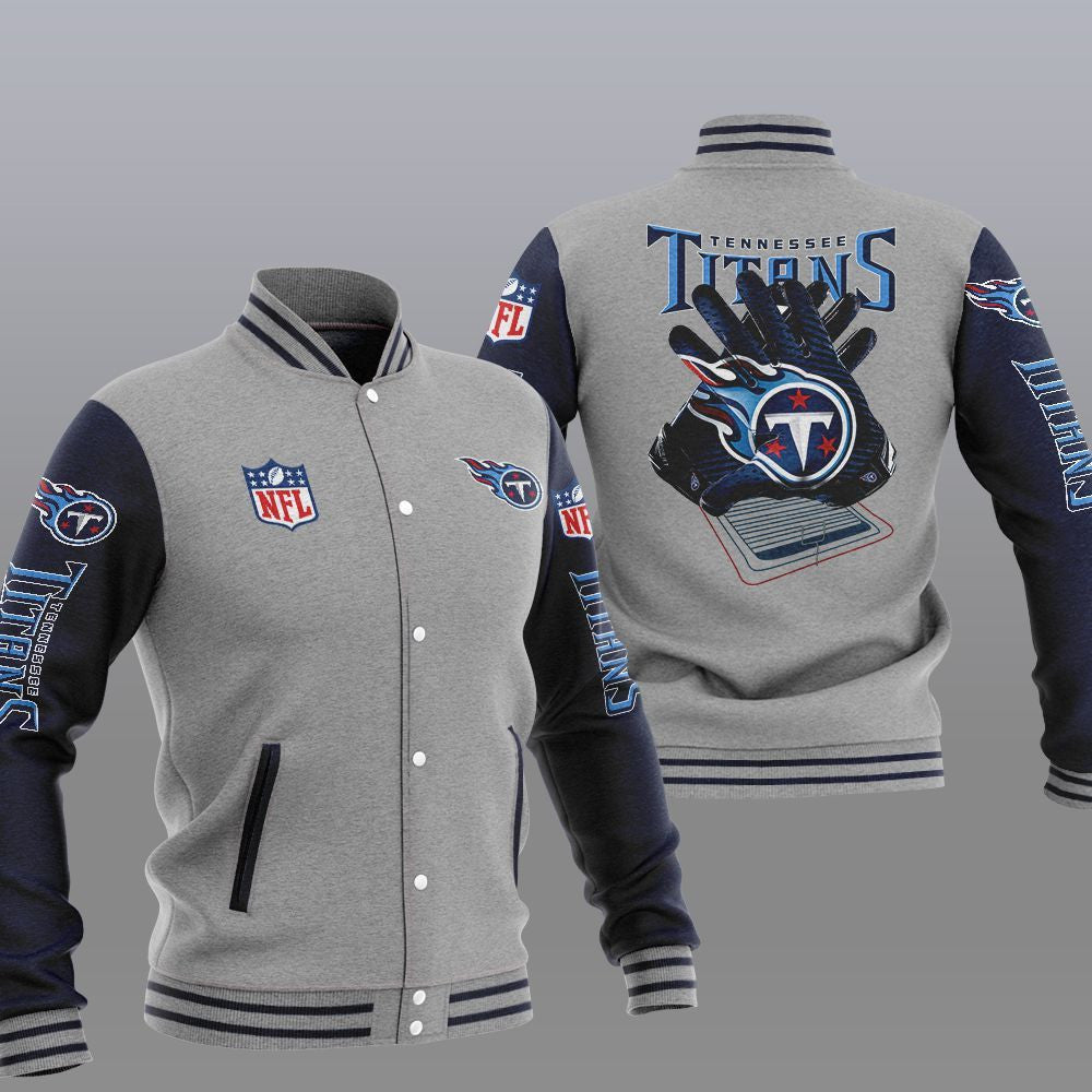 Tennessee Titans Grey - AOP Varsity Jacket - All-Over-Printed Jacket