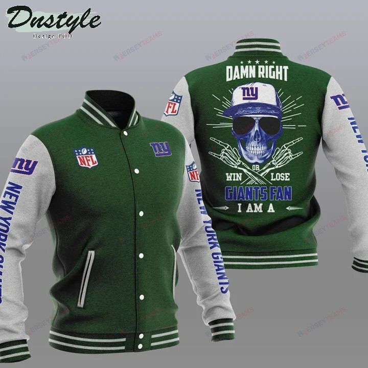 New York Giants Green Damn Right - AOP Varsity Jacket - All-Over-Printed Jacket