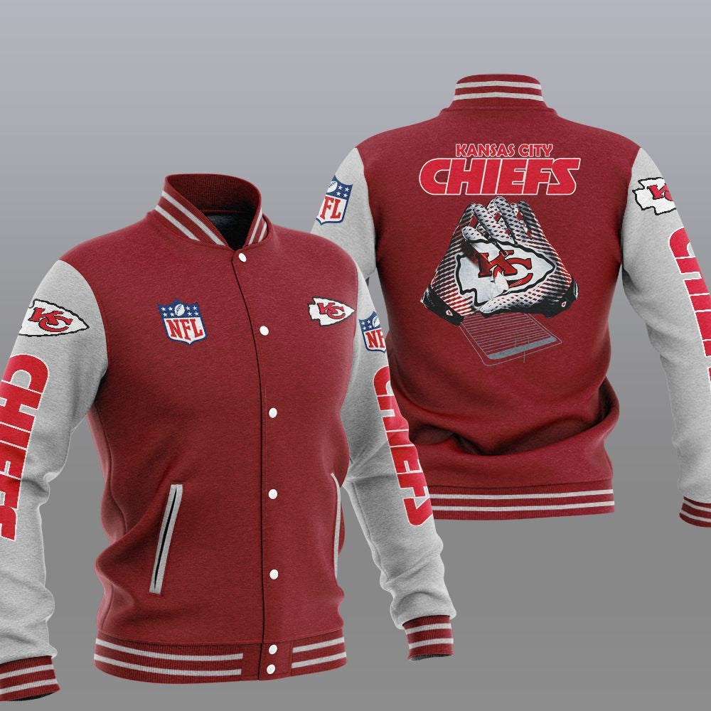 Kansas City Chiefs Red Grey - AOP Varsity Jacket - All-Over-Printed Jacket
