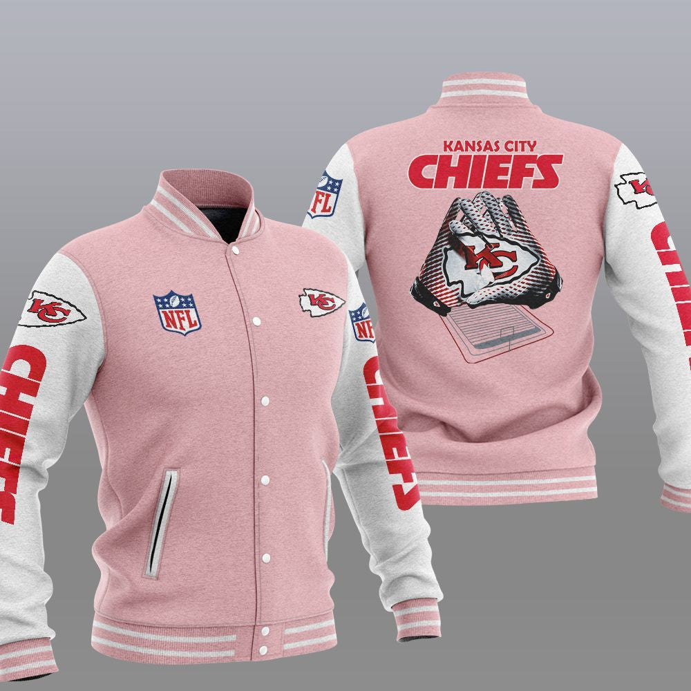 Kansas City Chiefs Pink - AOP Varsity Jacket - All-Over-Printed Jacket