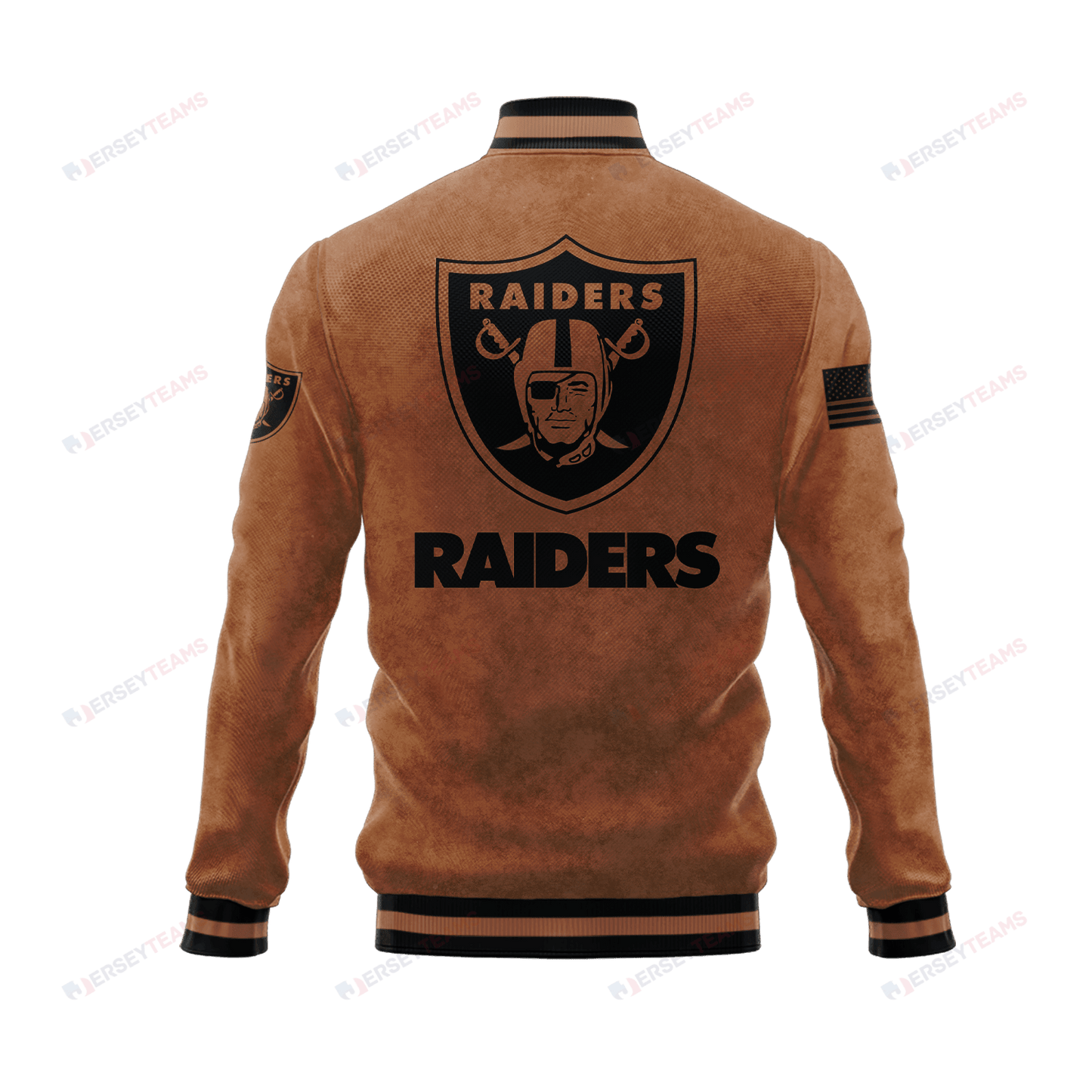 Las Vegas Raiders 2023 Salute To Service Club Baseball Jacket Varsity Jacket - Brown - All-Over-Printed Jacket