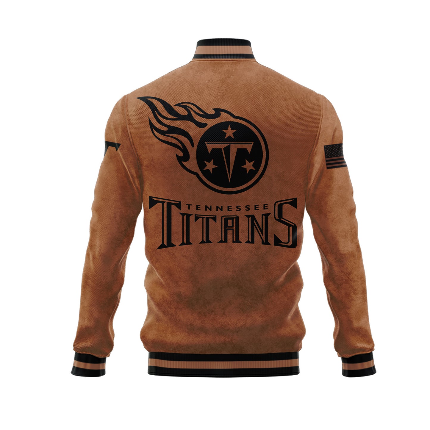 Tennessee Titans 2023 Salute To Service Club Baseball Jacket Varsity Jacket - Brown - All-Over-Printed Jacket