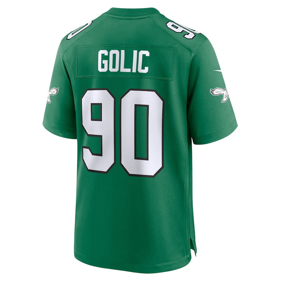 Mike Golic 90 Philadelphia Eagles Alternate Game Men Jersey - Kelly Green