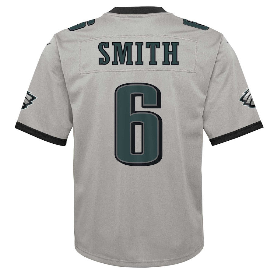 DeVonta Smith 6 Philadelphia Eagles YOUTH Inverted Game Jersey - Silver