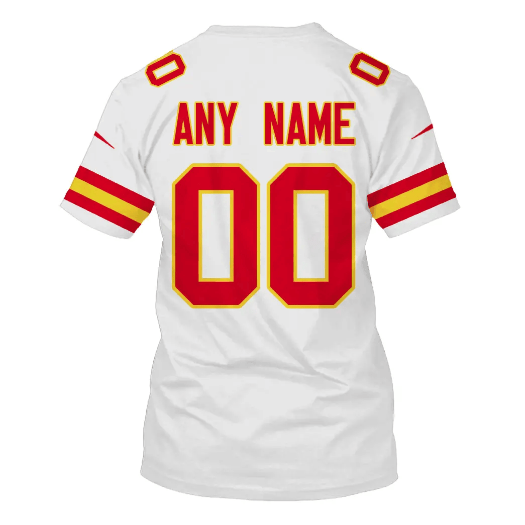 Kansas City Chiefs Custom Name Number All Over Print T-shirt - White