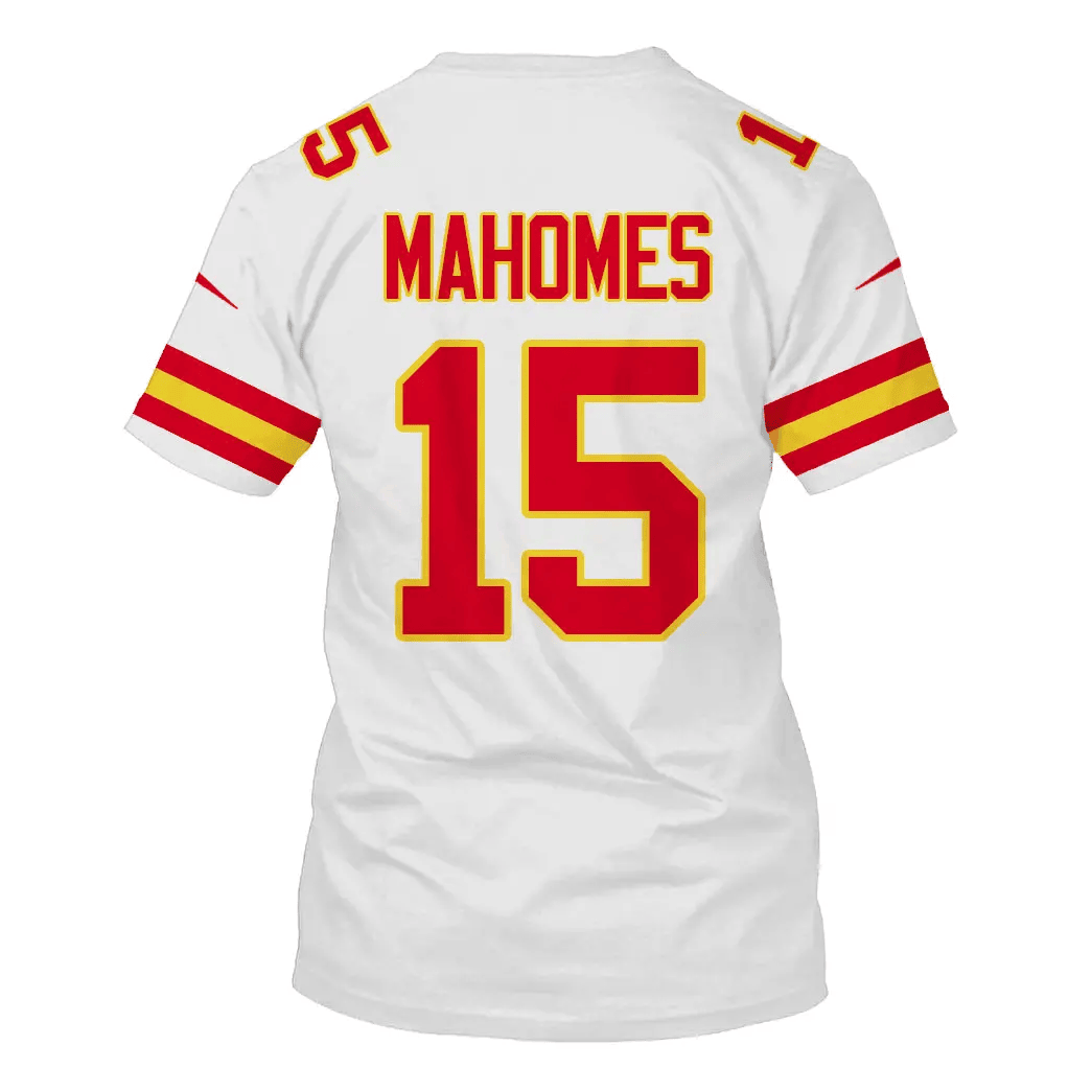 Patrick Mahomes 15 Kansas City Chiefs All Over Print T-shirt - White