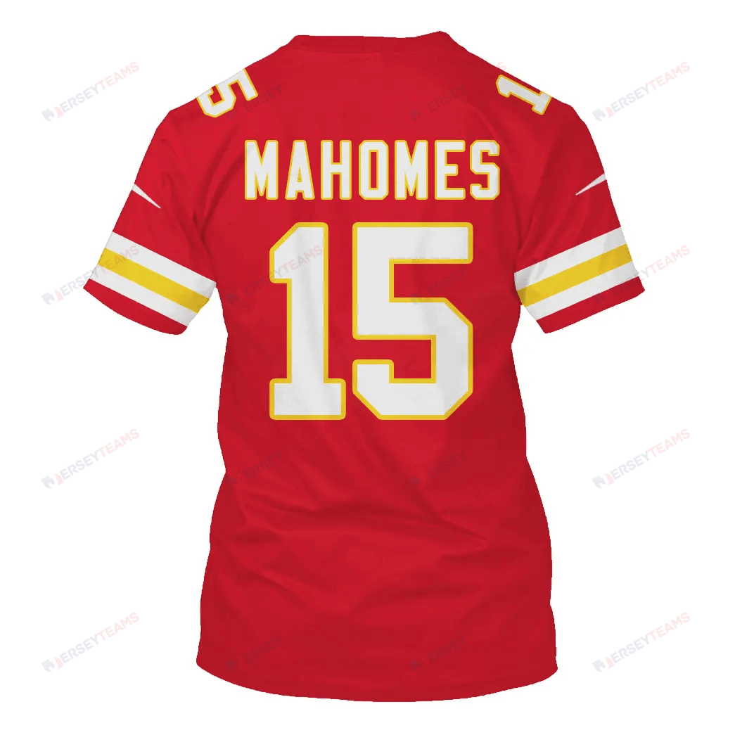 Patrick Mahomes 15 Kansas City Chiefs All Over Print T-shirt - Red