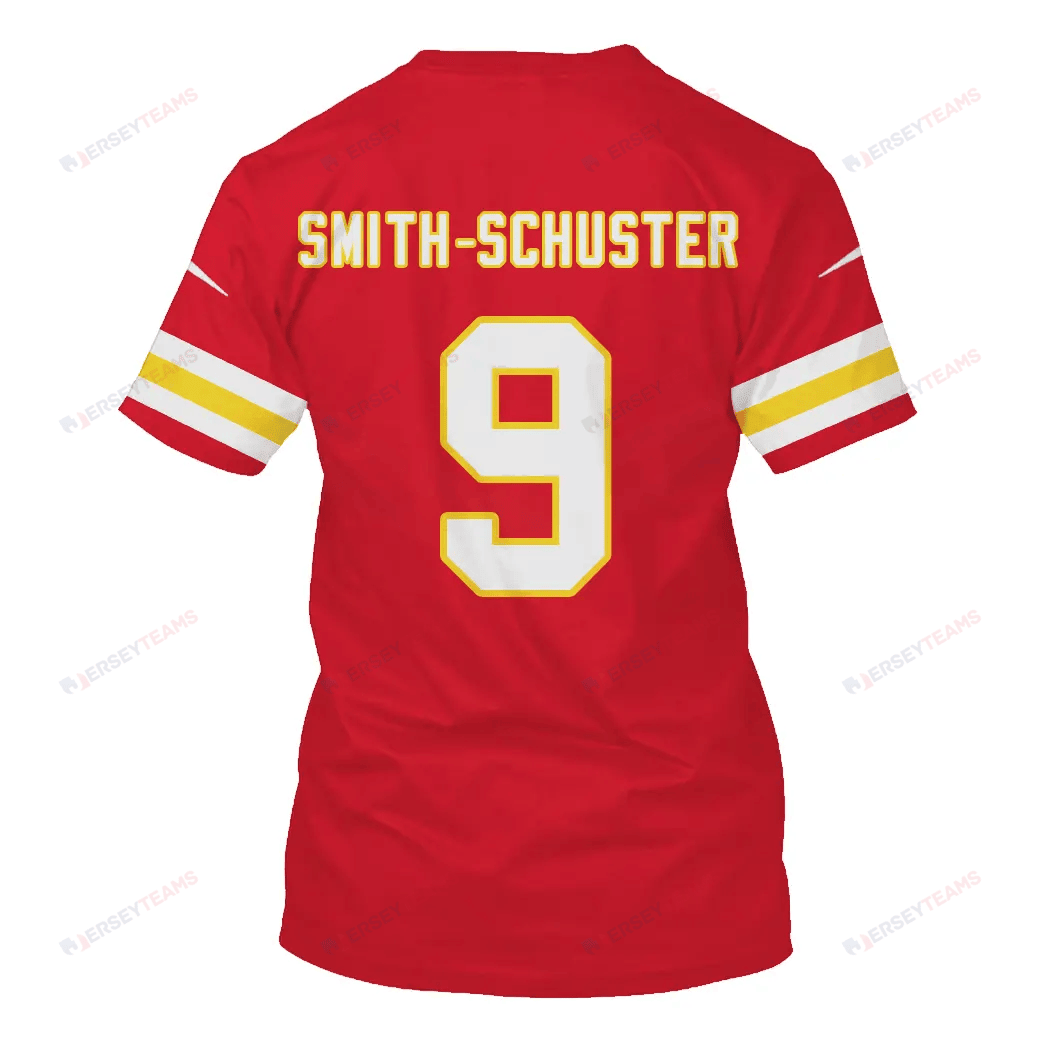 JuJu Smith-Schuster 9 Kansas City Chiefs All Over Print T-shirt - Red