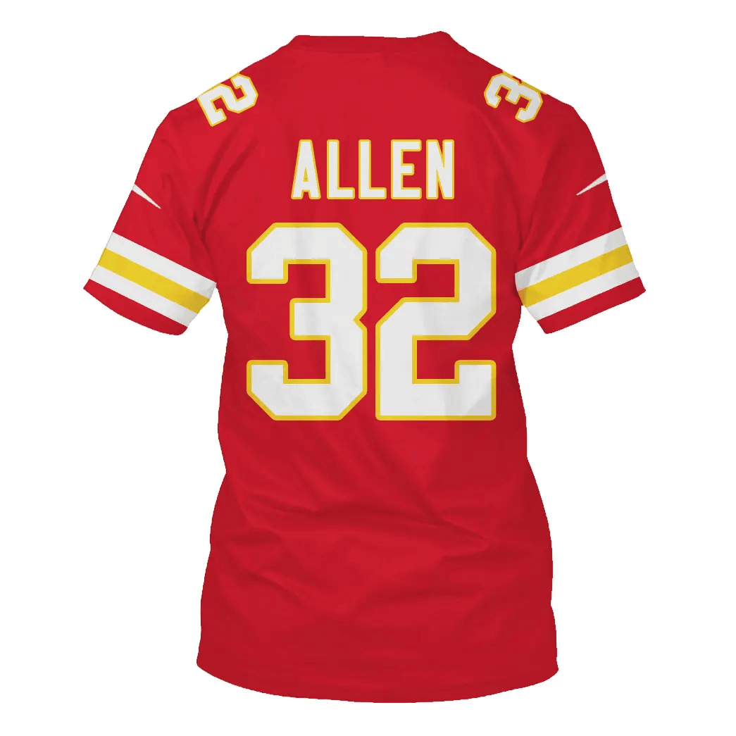 Marcus Allen 32 Kansas City Chiefs All Over Print T-shirt - Red