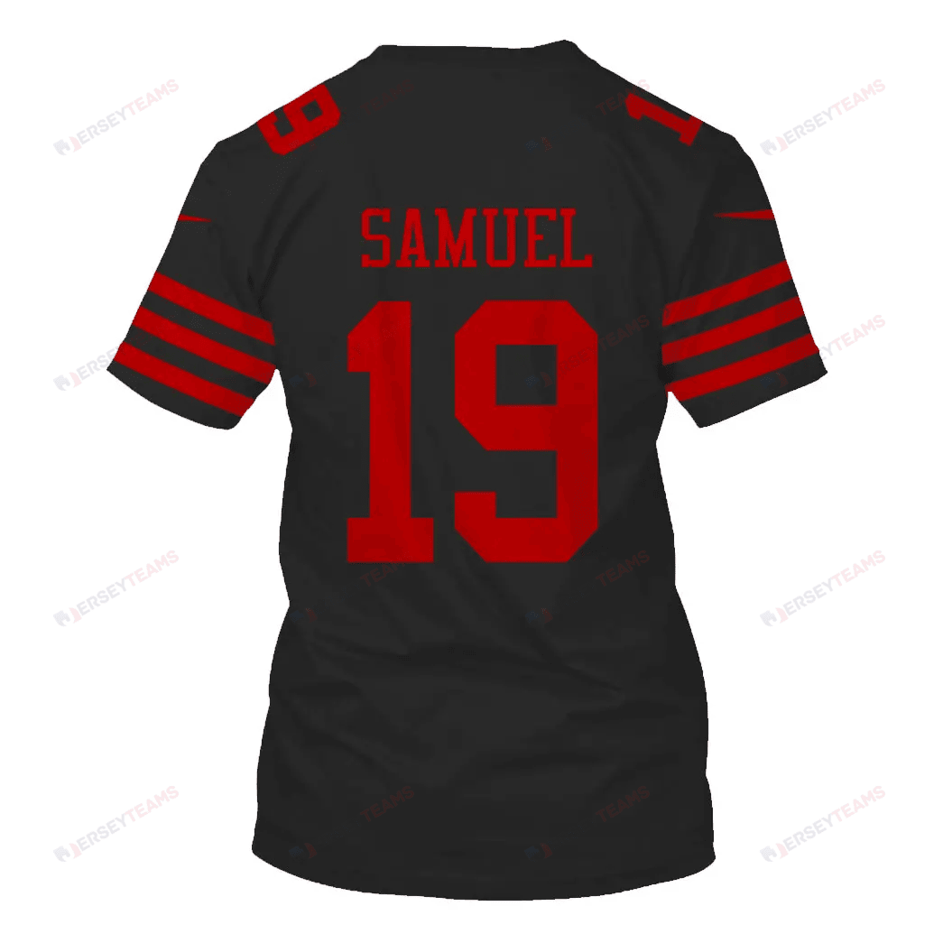 Deebo Samuel 19 San Francisco 49ers All Over Print T-shirt - Black