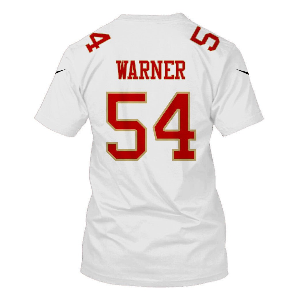 Fred Warner 54 San Francisco 49ers Super Bowl LVIII All Over Print T-shirt - White