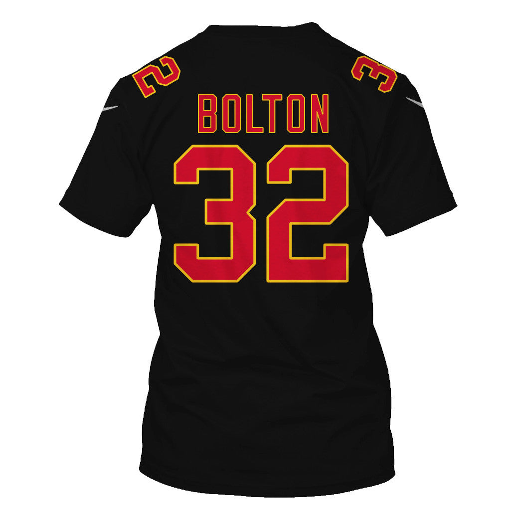 Nick Bolton 32 Kansas City Chiefs Super Bowl LVIII All Over Print T-shirt - Black
