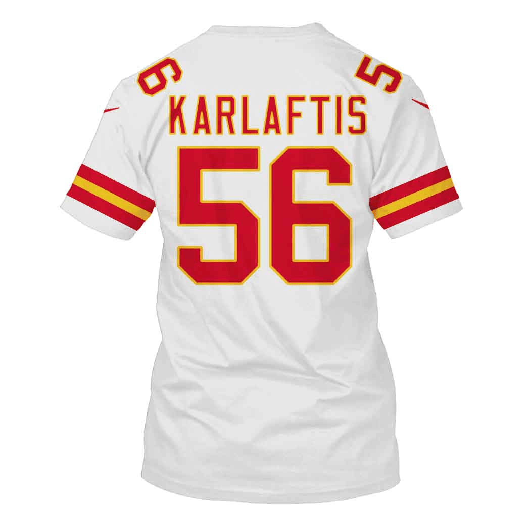 George Karlaftis 56 Kansas City Chiefs Super Bowl LVIII All Over Print T-shirt - White