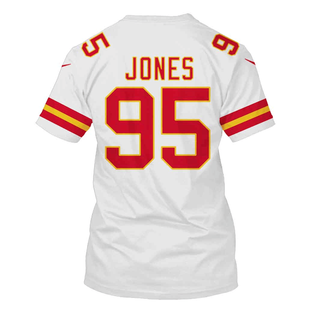 Chris Jones 95 Kansas City Chiefs Super Bowl LVIII All Over Print T-shirt - White
