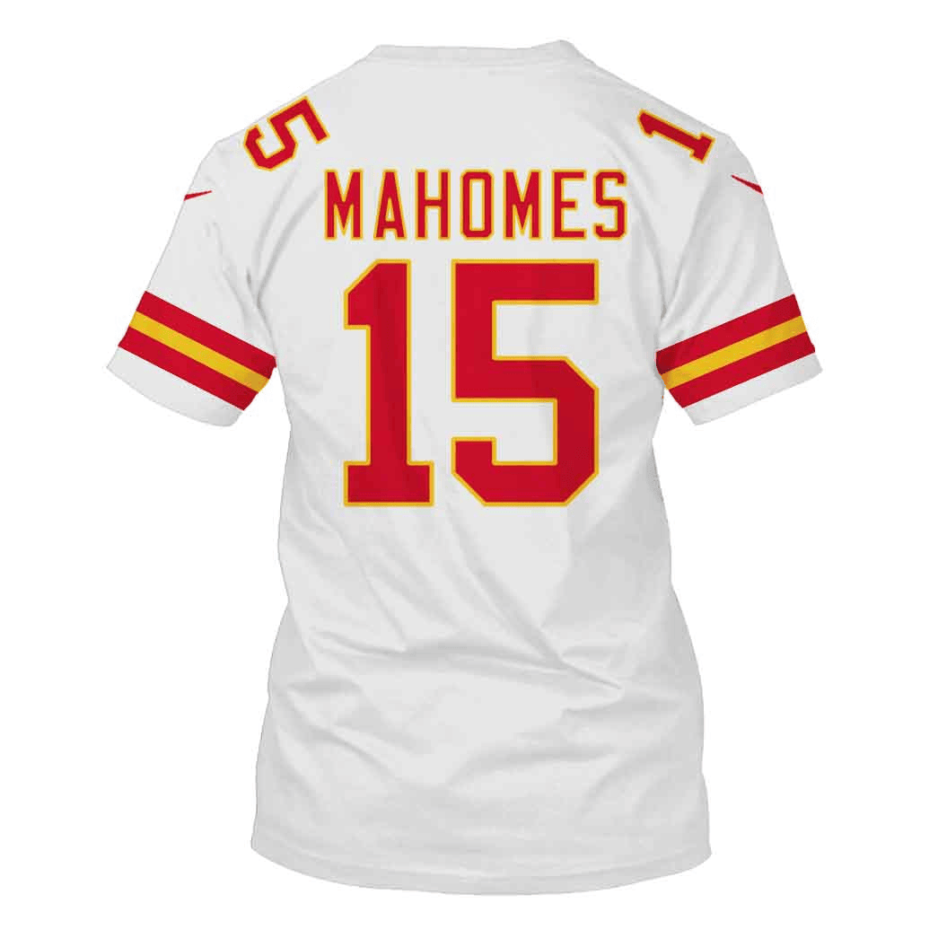 Patrick Mahomes 15 Kansas City Chiefs Super Bowl LVIII All Over Print T-shirt - White