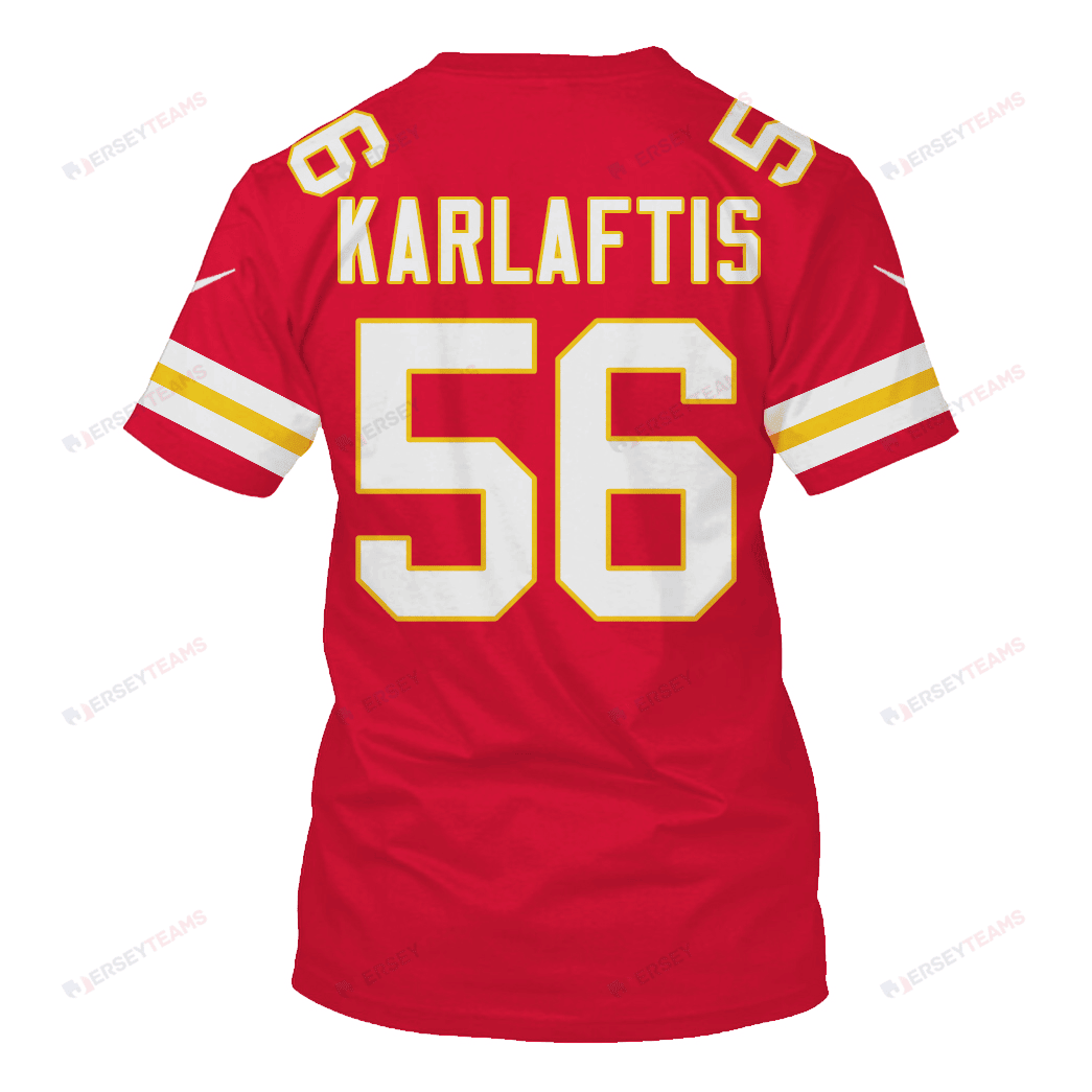 George Karlaftis 56 Kansas City Chiefs Super Bowl LVIII All Over Print T-shirt - Red
