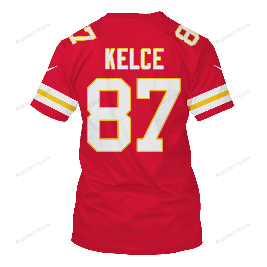Travis Kelce 87 Kansas City Chiefs Super Bowl LVIII All Over Print T-shirt - Red