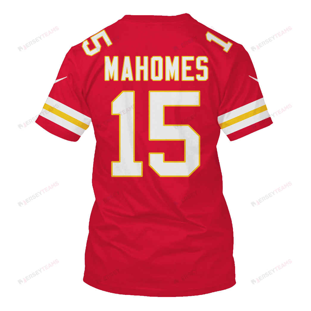Patrick Mahomes 15 Kansas City Chiefs Super Bowl LVIII All Over Print T-shirt - Red