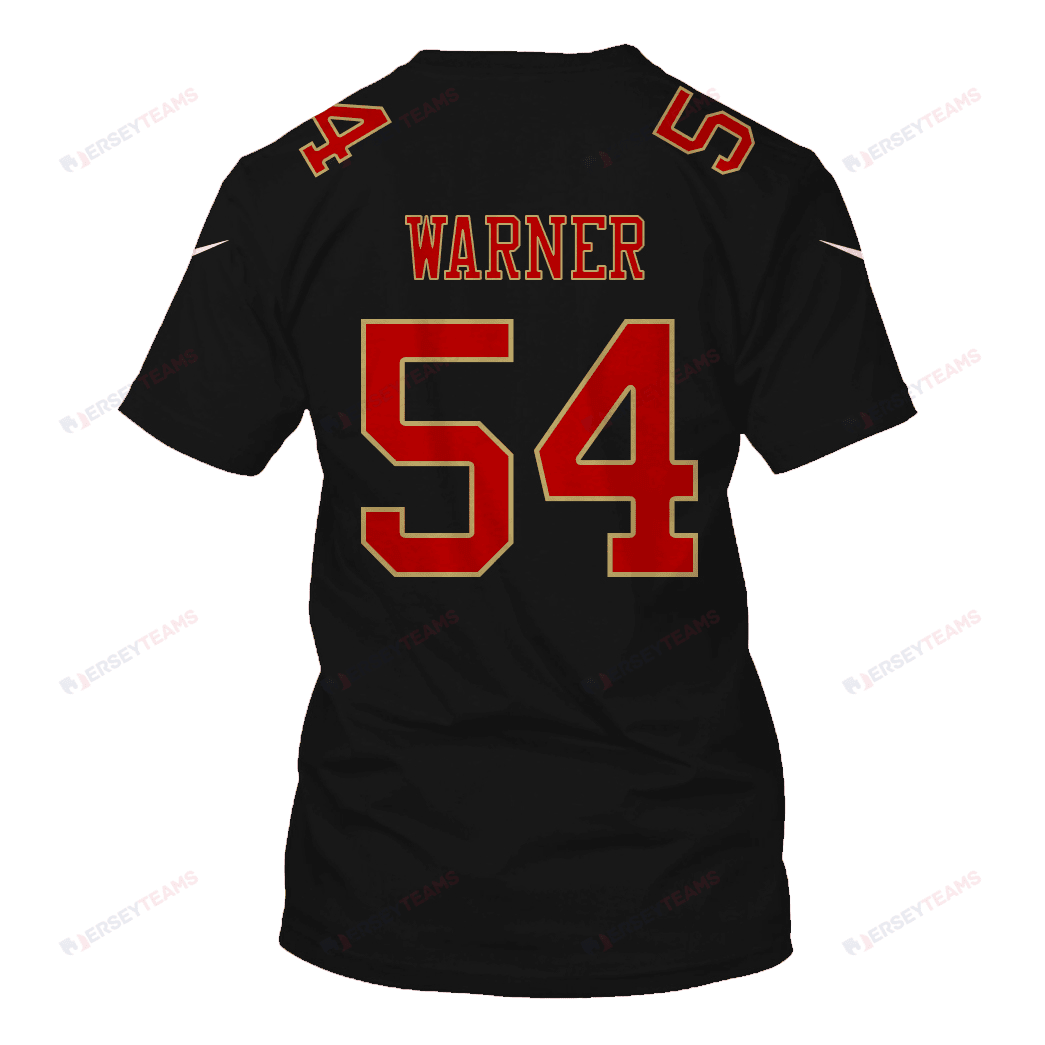 Fred Warner 54 San Francisco 49ers Super Bowl LVIII All Over Print T-shirt - Black