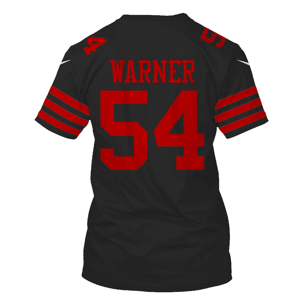 Fred Warner 54 San Francisco 49ers Super Bowl LVIII All Over Print T-shirt - Black