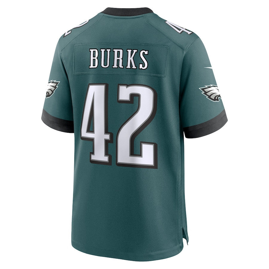 Oren Burks 42 Philadelphia Eagles Game Men Jersey - Midnight Green