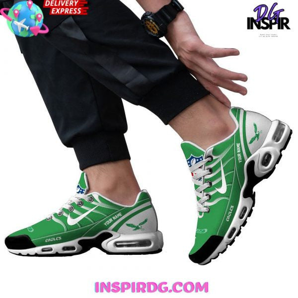 Philadelphia Eagles Kelly Green Custom Name TN Shoes Sneakers For Men And Women