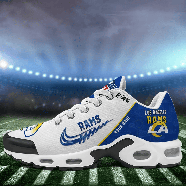 Los Angeles Rams Custom Name TN Shoes Sneakers For Men And Women - Blue