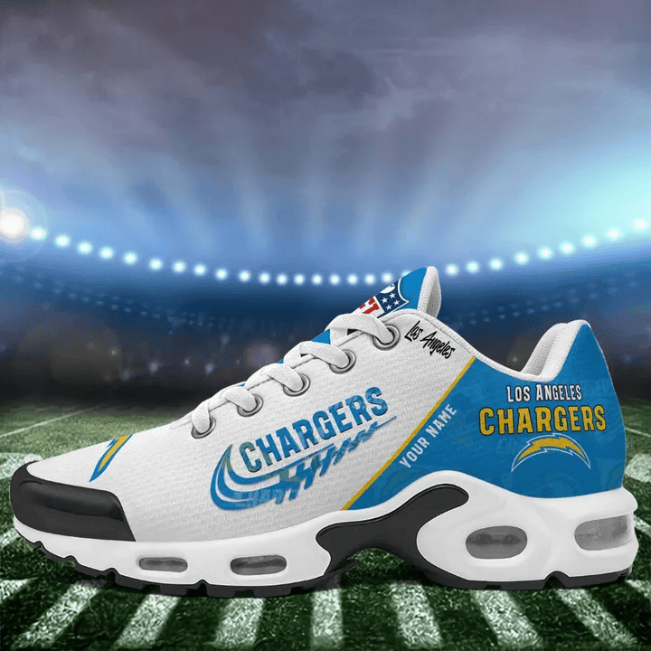 Los Angeles Chargers Custom Name TN Shoes Sneakers For Men And Women - Blue