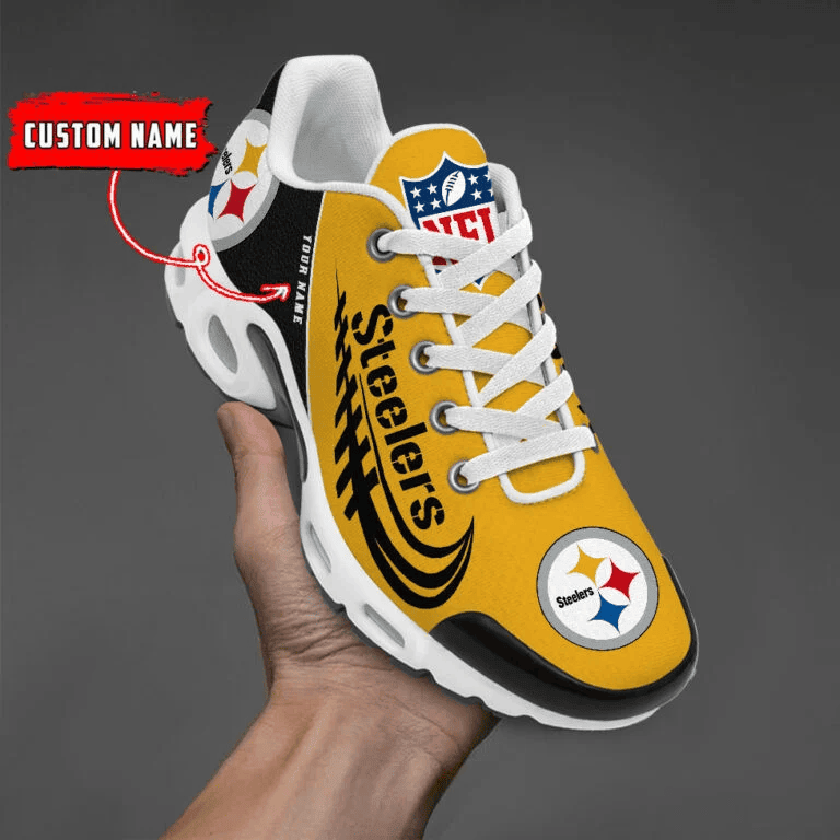 Pittsburgh Steelers Custom Name Air Max Shoes Sneakers For Men And Women - Yellow/Black