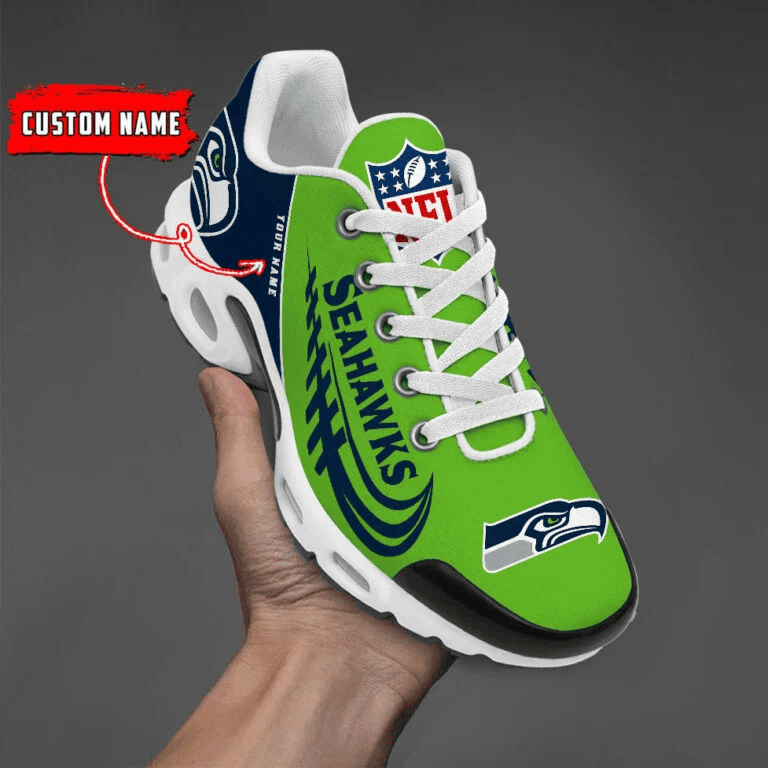 Seattle Seahawks Custom Name Air Max Shoes Sneakers For Men And Women - Navy/Green