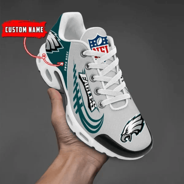 Philadelphia Eagles Custom Name Air Max Shoes Sneakers For Men And Women - Green/Silver
