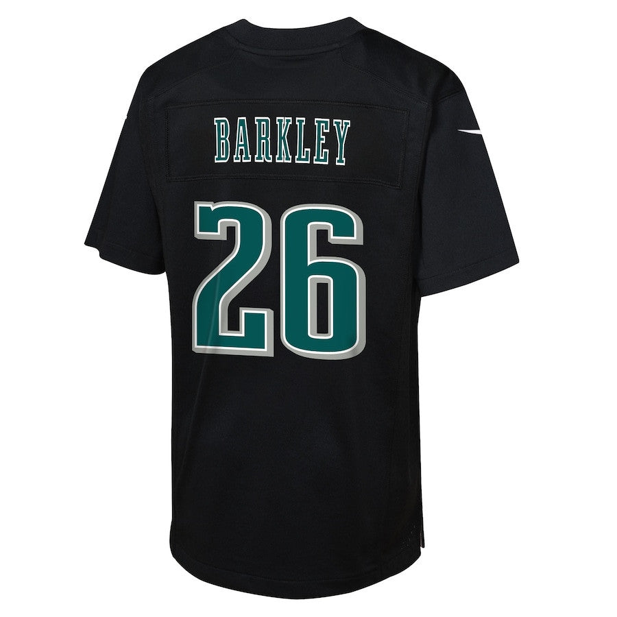 Saquon Barkley 26 Philadelphia Eagles Fashion Game YOUTH Jersey - Carbon Black